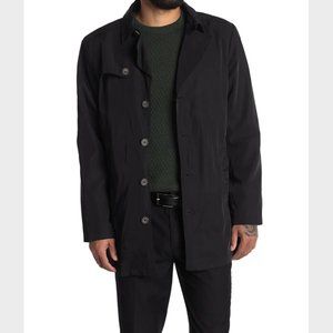 Soul Of London Mens Nylon Button Short Trench Jacket X-Large Black - NWT $165